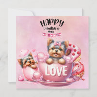 Yorkshire Terrier Puppy Dog for Valentine's Day