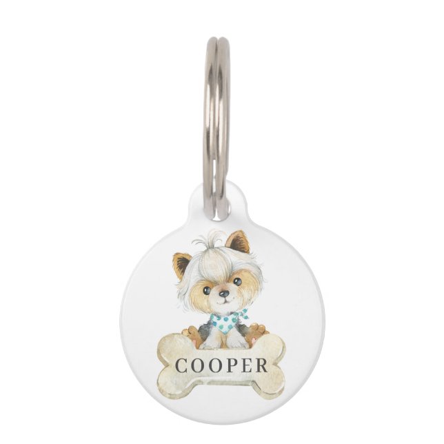 Yorkshire Terrier Puppy Dog Pet Tag (Front)