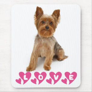 Yorkshire Terrier Puppy Dog Pink Mouse Pad