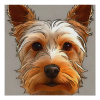 Yorkshire Terrier Puppy Head Portrait