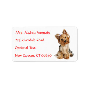 Yorkshire Terrier Puppy Name Address Mailing Label