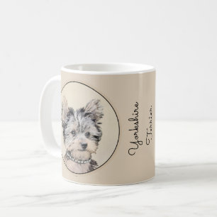 Yorkshire Terrier Puppy Painting Original Dog Art Coffee Mug