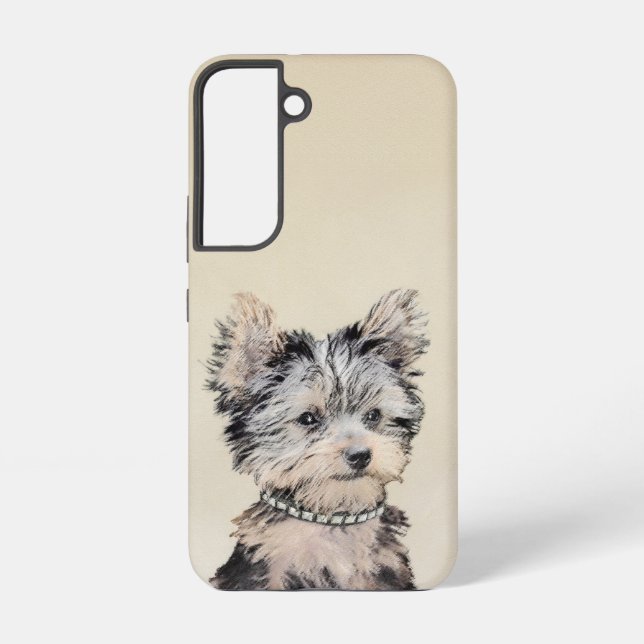 Yorkshire Terrier Puppy Painting Original Dog Art Samsung Galaxy S22 Case (Back)