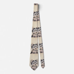 Yorkshire Terrier Puppy Painting Original Dog Art Tie