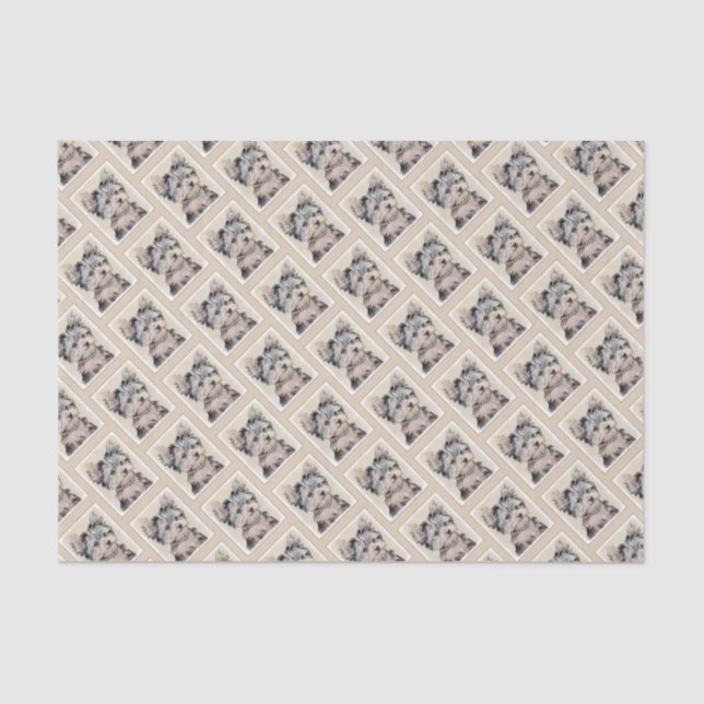 Yorkshire Terrier Puppy Painting Original Dog Art Tissue Paper (Front)