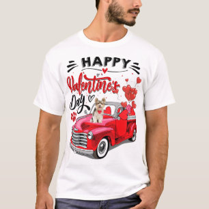 Yorkshire Terrier Red Truck Happy Valentine's Day  T-Shirt