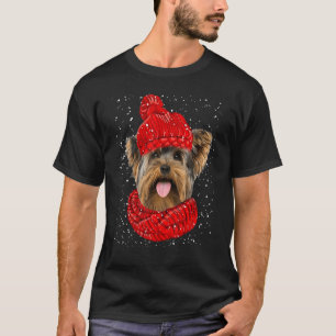 Yorkshire Terrier Red Winter Hat Christmas Scarf D T-Shirt