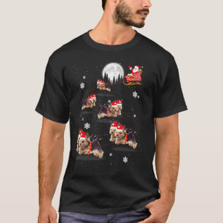 Yorkshire Terrier Reindeer Santa Xmas For Dog T-Shirt