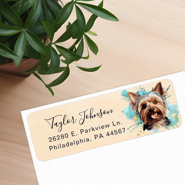 Yorkshire Terrier Return Address Label (Creator Uploaded)