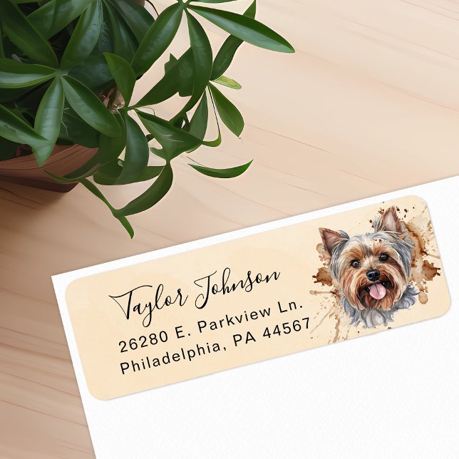 Yorkshire Terrier Return Address Label (Creator Uploaded)