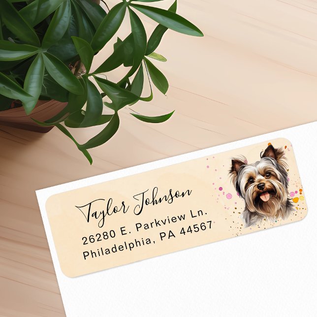 Yorkshire Terrier Return Address Label (Creator Uploaded)