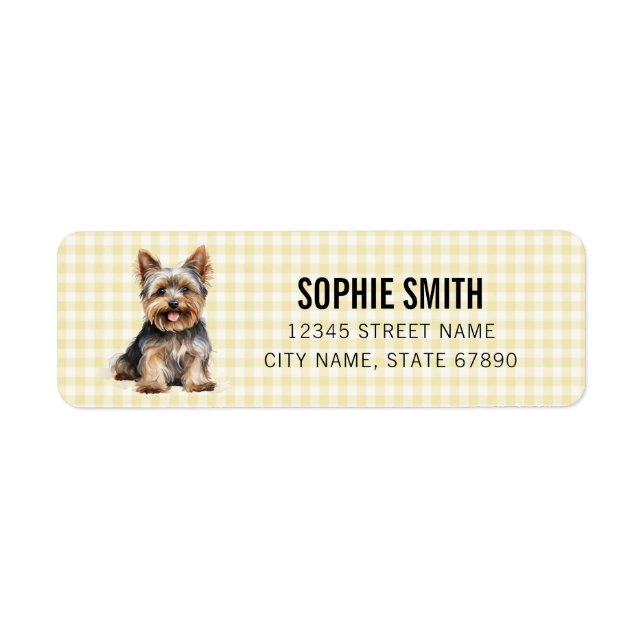 Yorkshire Terrier Return Address Labels (Front)