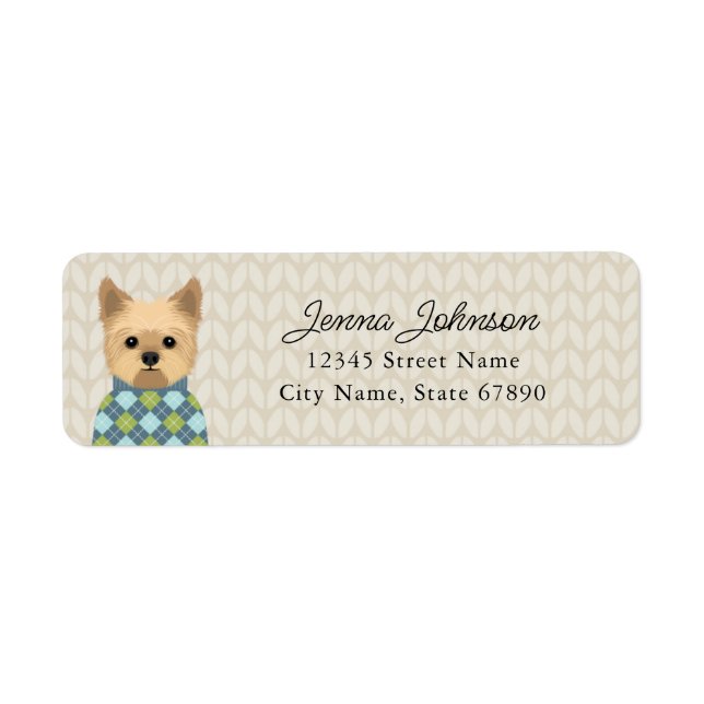 Yorkshire Terrier Return Address Labels (Front)