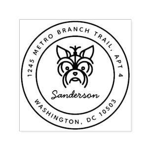 Yorkshire Terrier Return Address Stamp Self-Inking