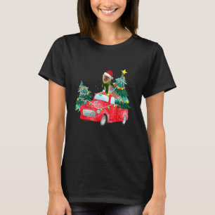 Yorkshire Terrier Ride Red Truck Christmas Yorkie  T-Shirt
