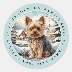 Yorkshire Terrier Round Stickers