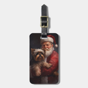 Yorkshire Terrier Santa Claus Festive Christmas Luggage Tag