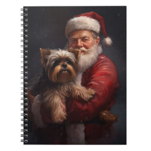 Yorkshire Terrier Santa Claus Festive Christmas Notebook