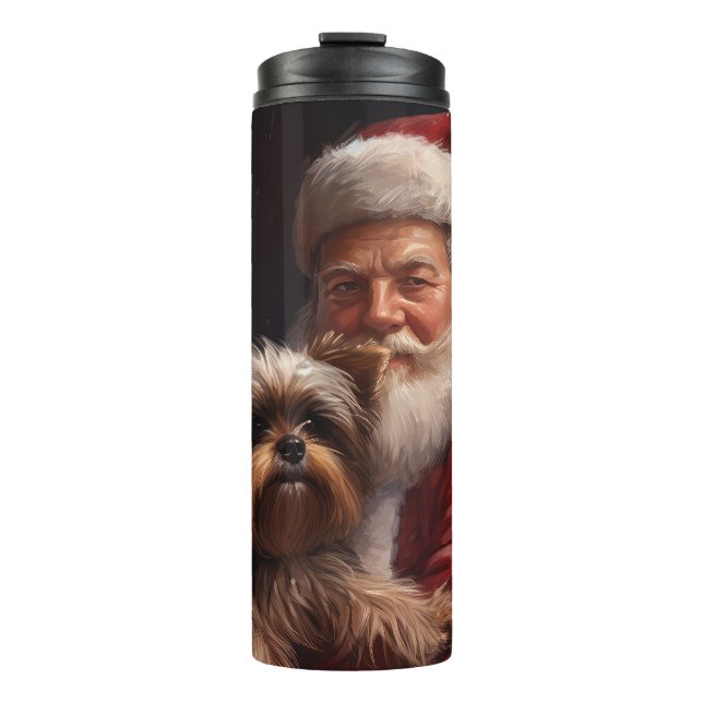 Yorkshire Terrier Santa Claus Festive Christmas Thermal Tumbler (Front)