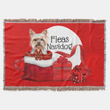 Yorkshire terrier Santa gifts fleas navidog funny