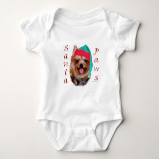 Yorkshire Terrier Santa Paws Baby Bodysuit