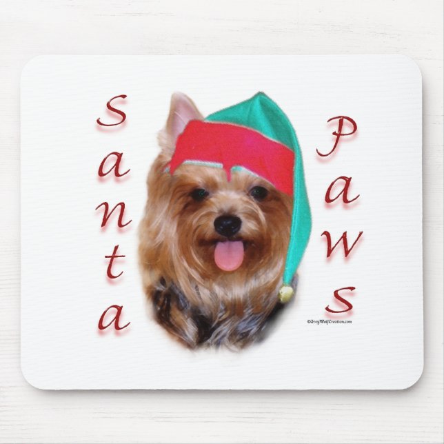 Yorkshire Terrier Santa Paws Mouse Mat (Front)