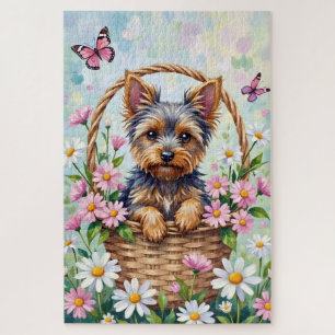 Yorkshire Terrier Spring Flowers Cute Dog Jigsaw Puzzle