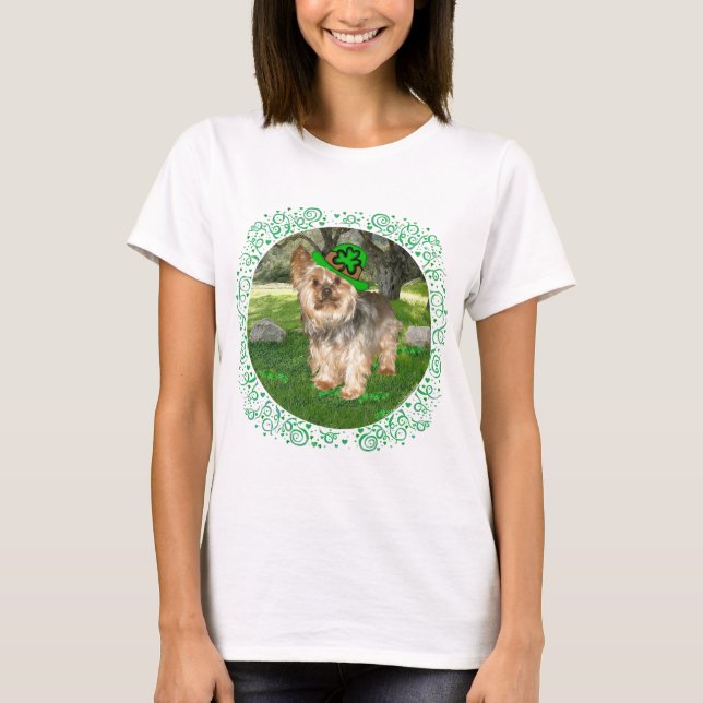 Yorkshire Terrier St Patricks Day T-Shirt (Front)