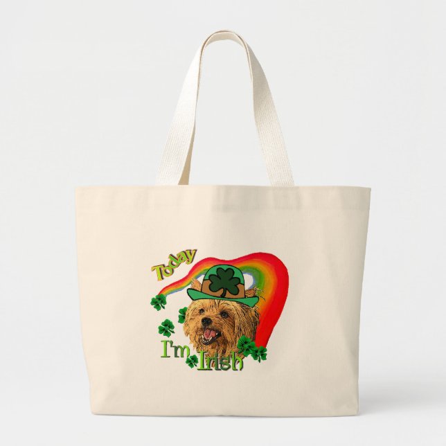 Yorkshire Terrier St Patricks Large Tote Bag (Front)