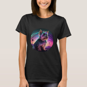 Yorkshire Terrier Synthwave 80s Retrowave Aestheti T-Shirt