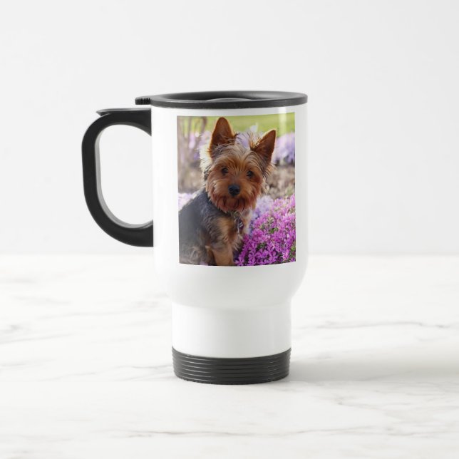 Yorkshire Terrier Travel Mug (Left)