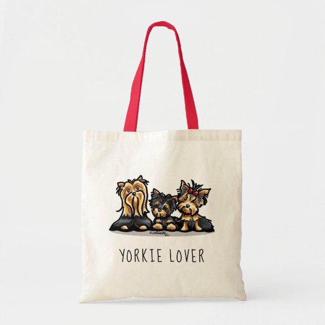 Yorkshire Terrier Trio Yorkie Lover Tote Bag (Front)