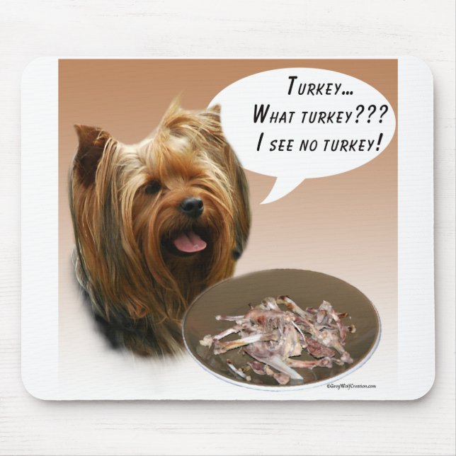 Yorkshire Terrier Turkey Mouse Mat (Front)