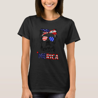Yorkshire Terrier Us Flag July 4th Patriot Yorkie  T-Shirt