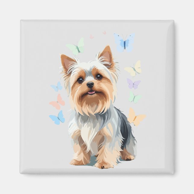 Yorkshire Terrier Vector Painting Adorable Fun Joy Magnet (Front)