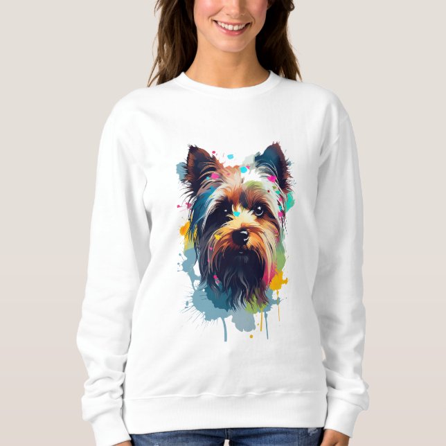 Yorkshire Terrier Vibrant and Colourful Sweatshirt (Front)
