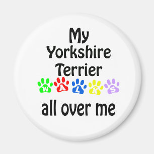Yorkshire Terrier Walks Design Magnet