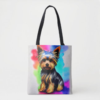 Yorkshire Terrier Watercolor Paint Splash Tote