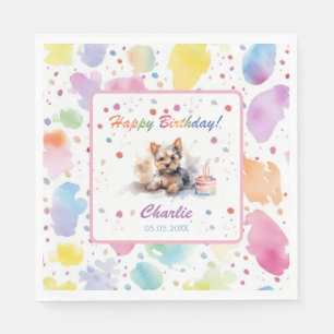 Yorkshire Terrier Watercolor Paper Napkins