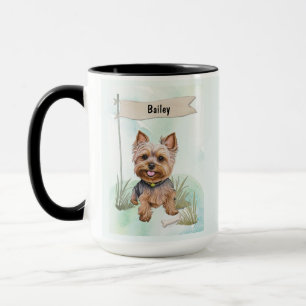 Yorkshire Terrier Watercolor Personalised Dog Mug