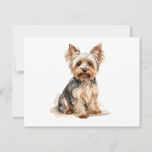 Yorkshire Terrier watercolor print Yorkie dog art  (Front)