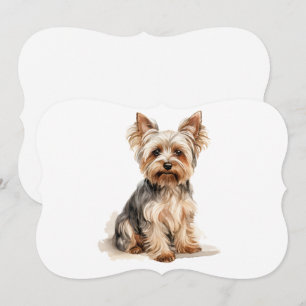 Yorkshire Terrier watercolor print Yorkie dog art Card