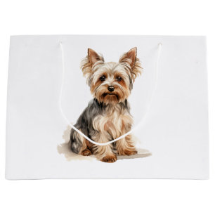 Yorkshire Terrier watercolor print Yorkie dog art Large Gift Bag
