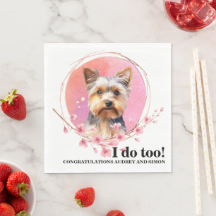 Yorkshire Terrier Wedding Napkins With Dogs Photo