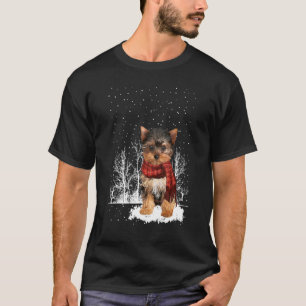 Yorkshire Terrier Winter Scarf  Dogs Tree Forest S T-Shirt