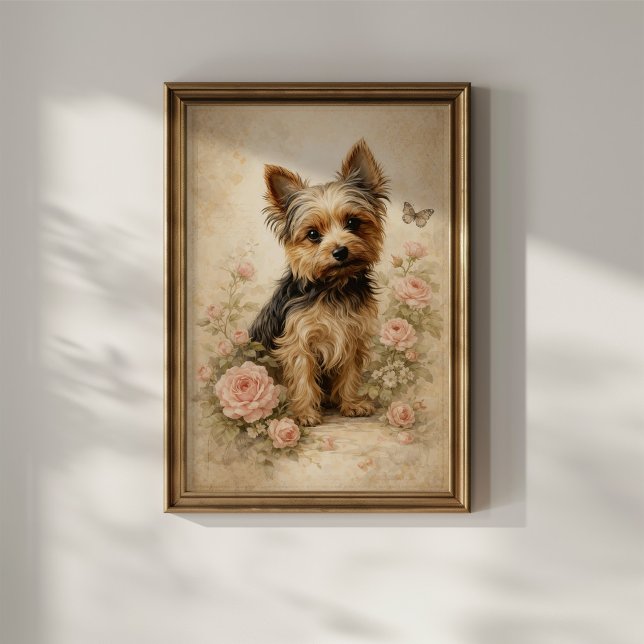 Yorkshire Terrier with Roses Poster (Creator Uploaded)