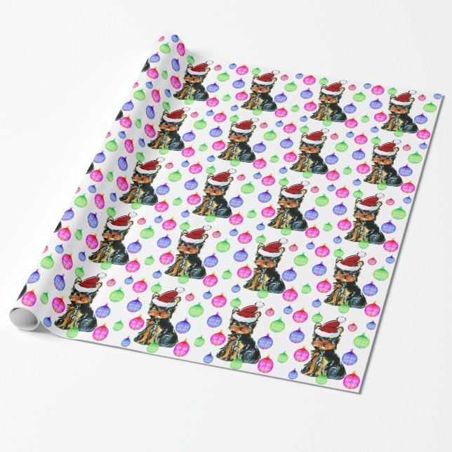 YORKSHIRE TERRIER WRAPPING PAPER (Unrolled)