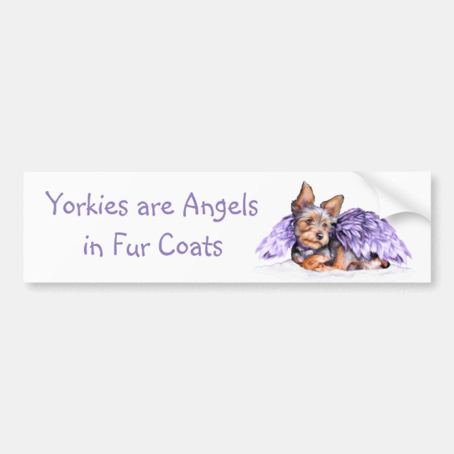 Yorkshire Terrier Yorkie Angel Bumper Sticker (Front)