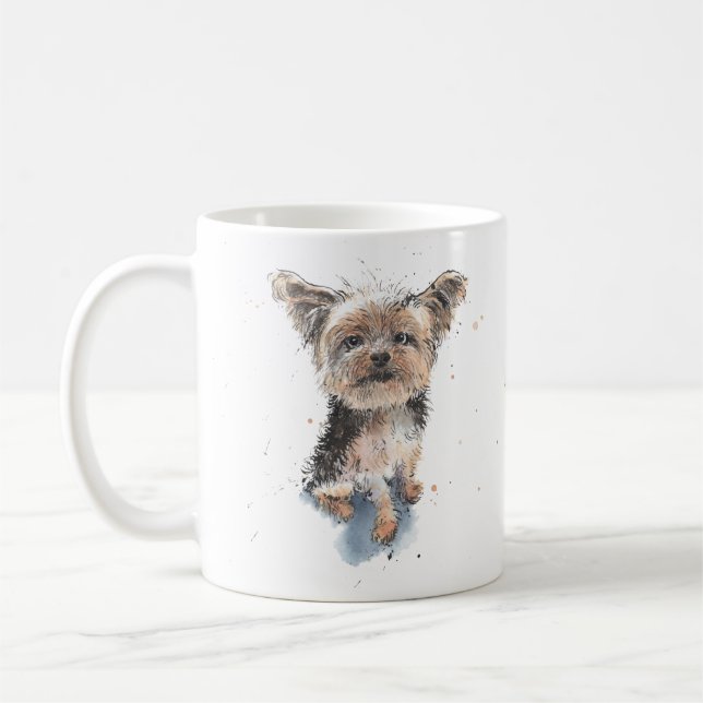 Yorkshire Terrier, Yorkie - Best Dad personalised Coffee Mug (Left)