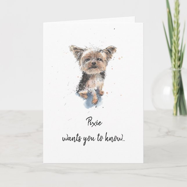 Yorkshire Terrier, Yorkie customised Mother’s day Card (Front)